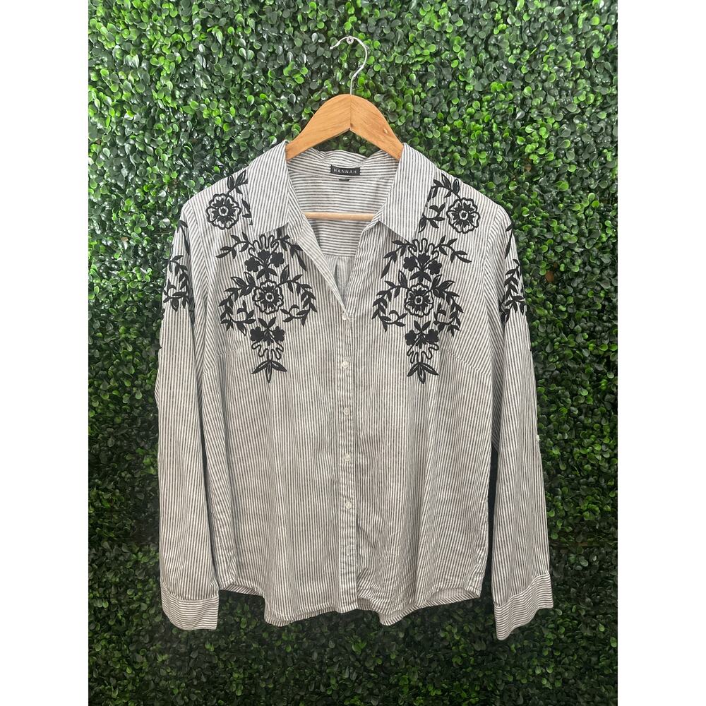 Hannah, Embroidered long sleeve, lightweight, soft women’s Size L